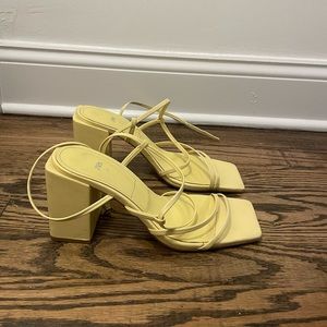 Zara - Bright Yellow Strappy Heels